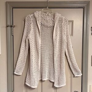 Nicole Miller Artelier Women’s Size Small Cream Open-Knit Cardigan